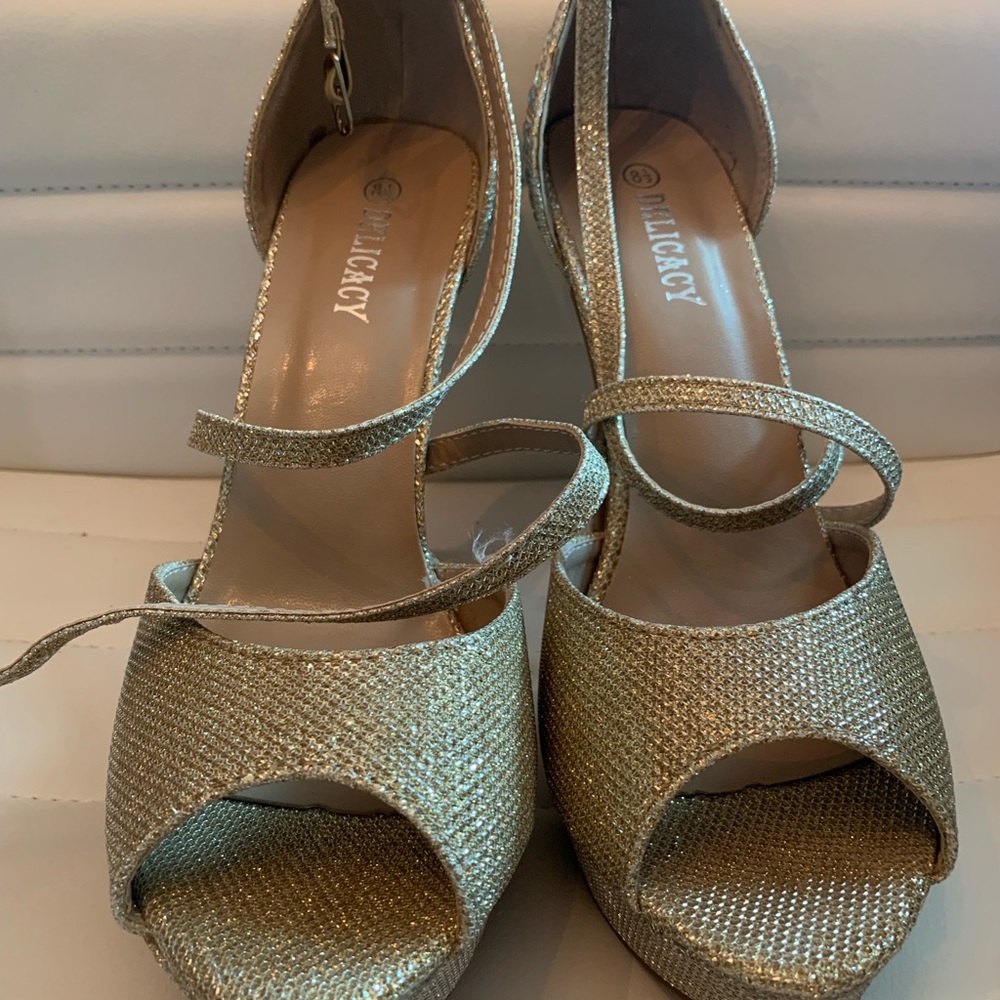 Delicacy Gold Rhinestone heels - Picture 2 of 7